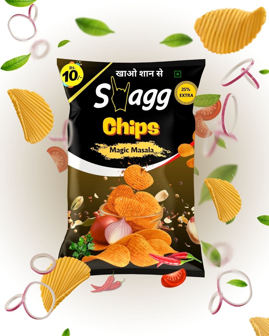 Swagg Magic Masala Flavour Chips- ₹ 10 Packet (Pack of 50)