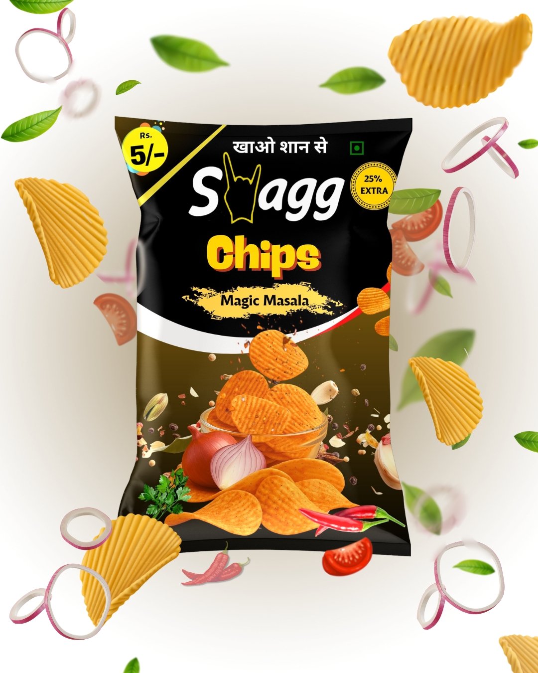 Swagg Magic Masala Flavour Chips - ₹ 5 Packet (Pack of 50)