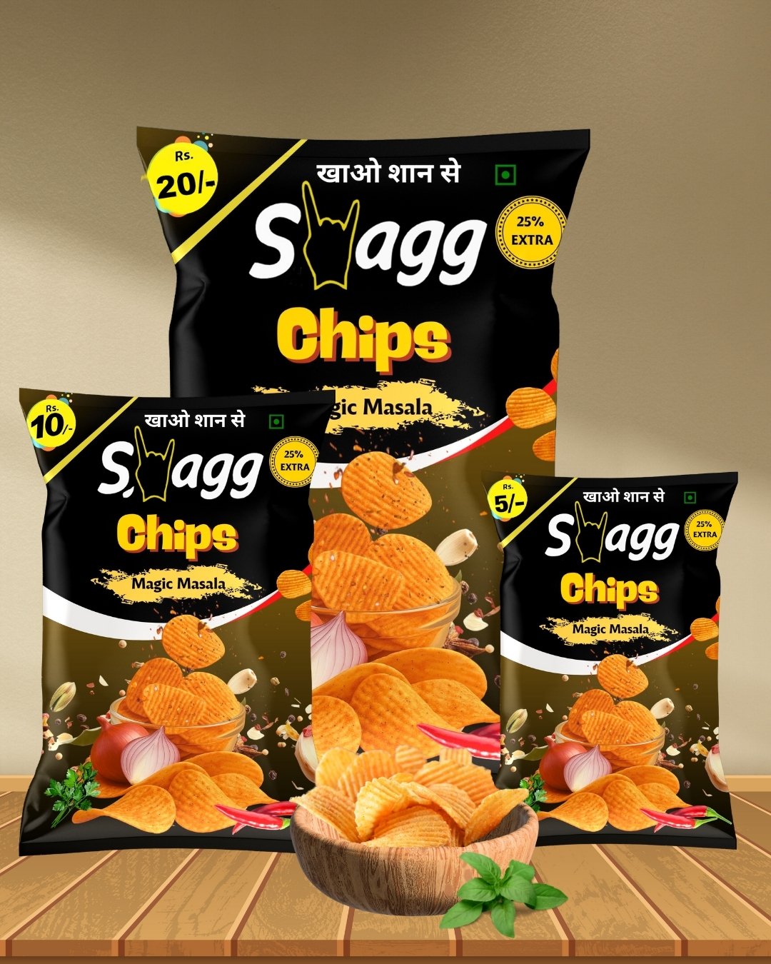 Swagg Magic Masala Flavour Chips - ₹ 20 Packet (Pack of 50) - Image 5