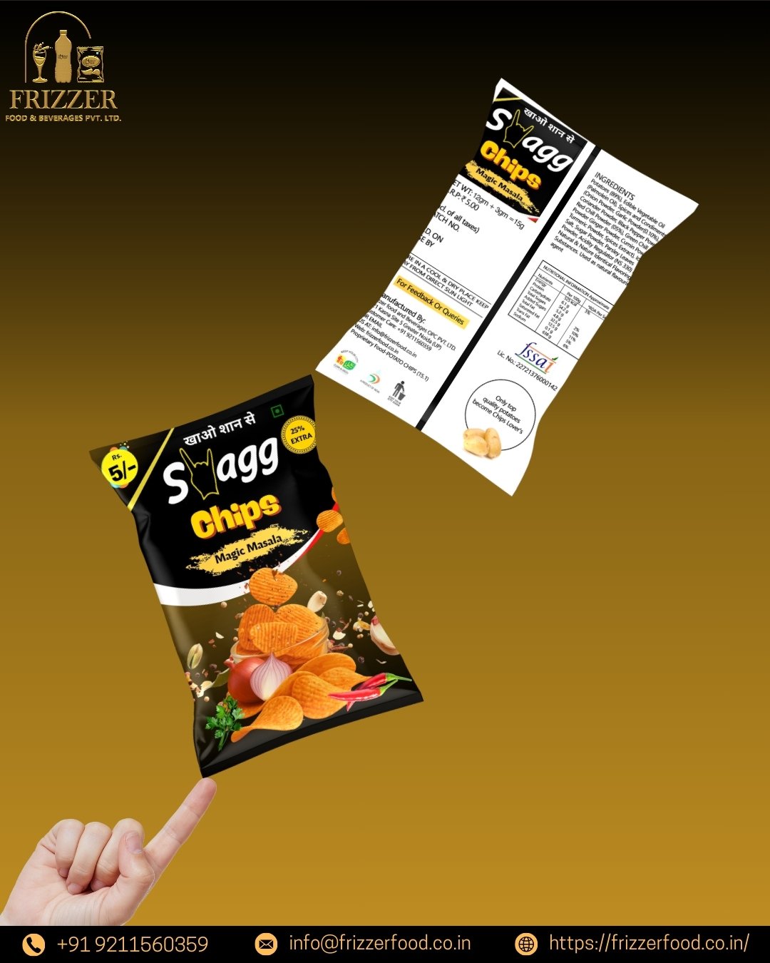 Swagg Magic Masala Flavour Chips - ₹ 5 Packet (Pack of 50) - Image 4
