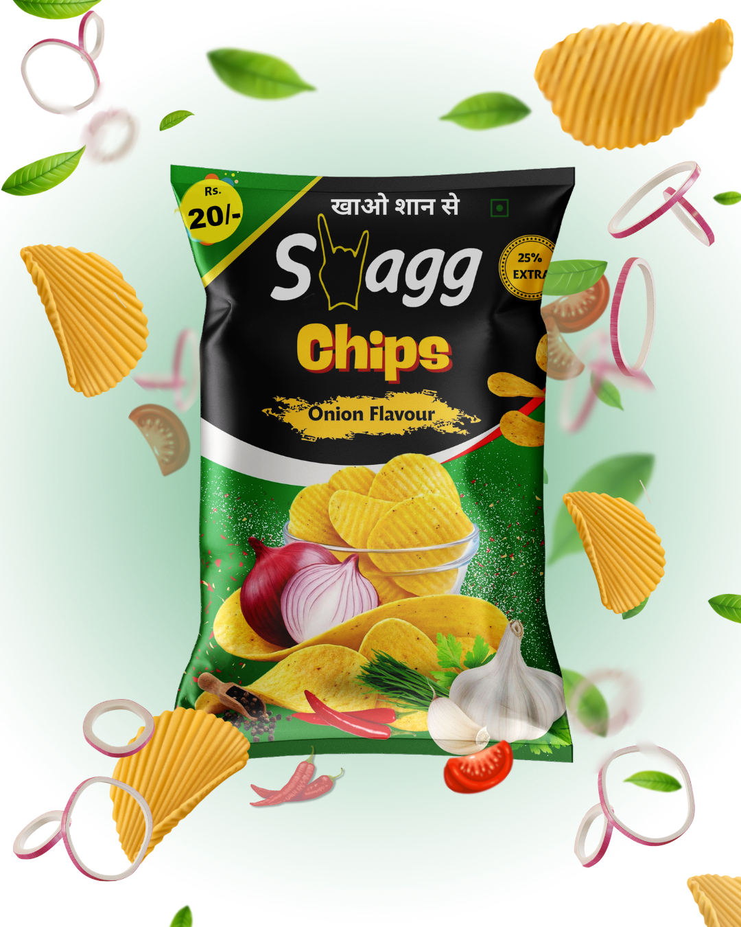 Swagg Onion Flavour Flavour Chips- ₹ 20 Packet (Pack of 50)