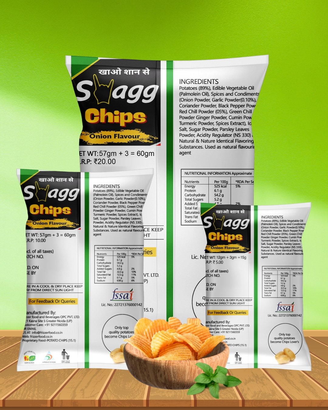 Swagg Onion Flavour Flavour Chips- ₹ 10 Packet (Pack of 50) - Image 6