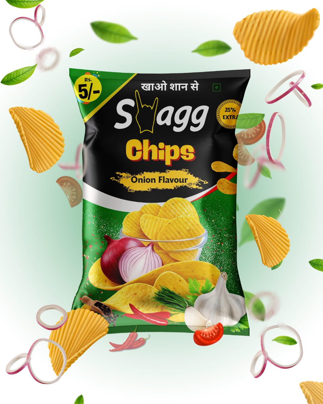 Swagg Onion Flavour Flavour Chips - ₹ 5 Packet (Pack of 50)