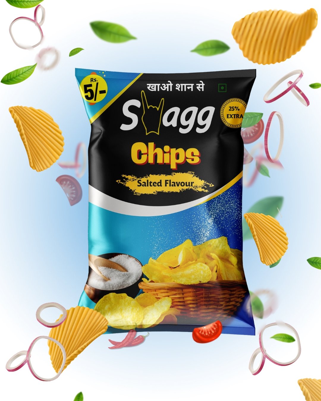 Swagg Salted Flavour Chips - ₹ 5 Packet (Pack of 50)