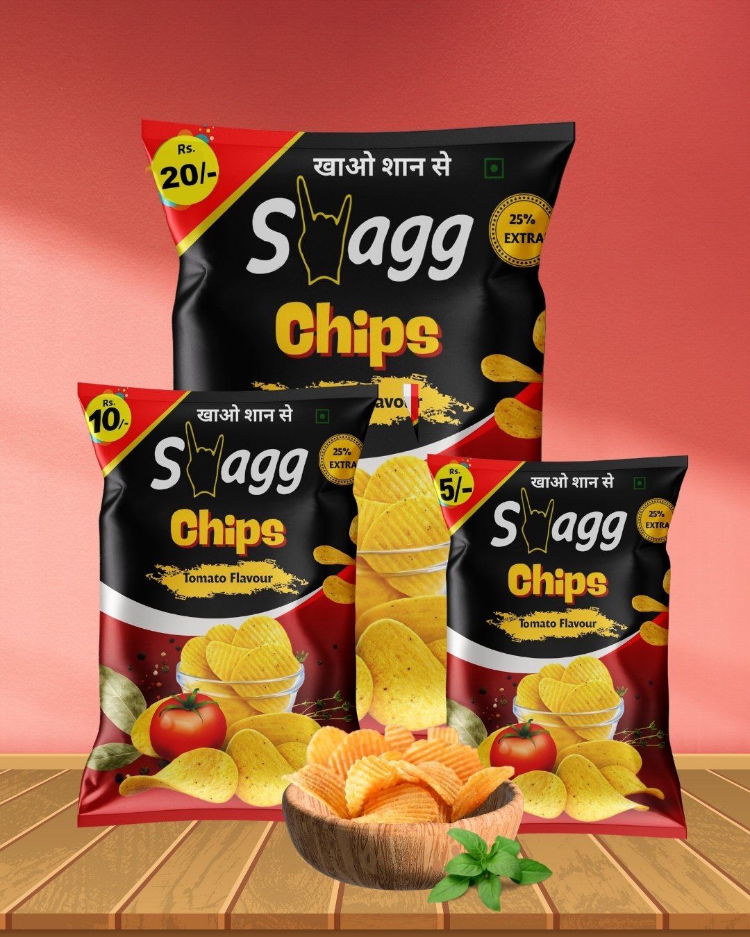 Swagg Tomato Flavour Chips - ₹ 20 Packet (Pack of 50) - Image 5