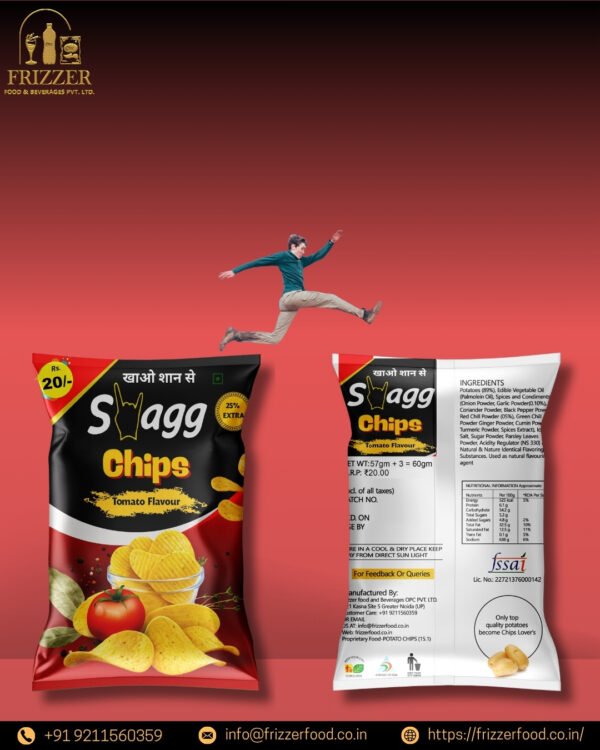 Swagg Tomato Flavour Chips - ₹ 20 Packet (Pack of 50) - Image 3