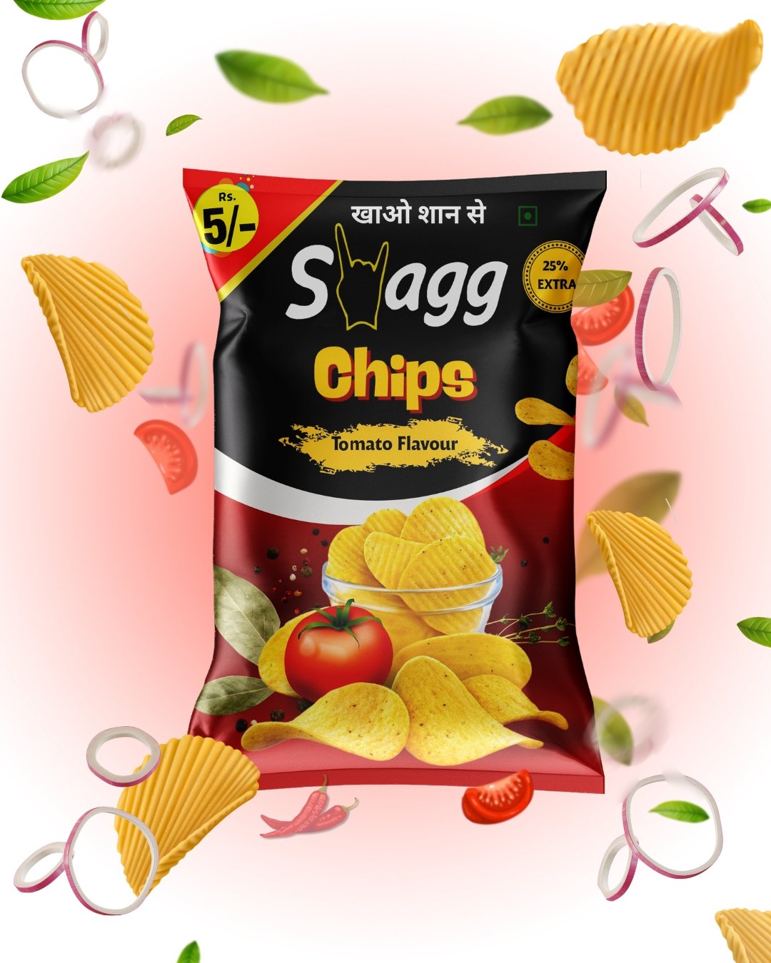 Swagg Tomato Flavour Chips - ₹ 5 Packet (Pack of 50)