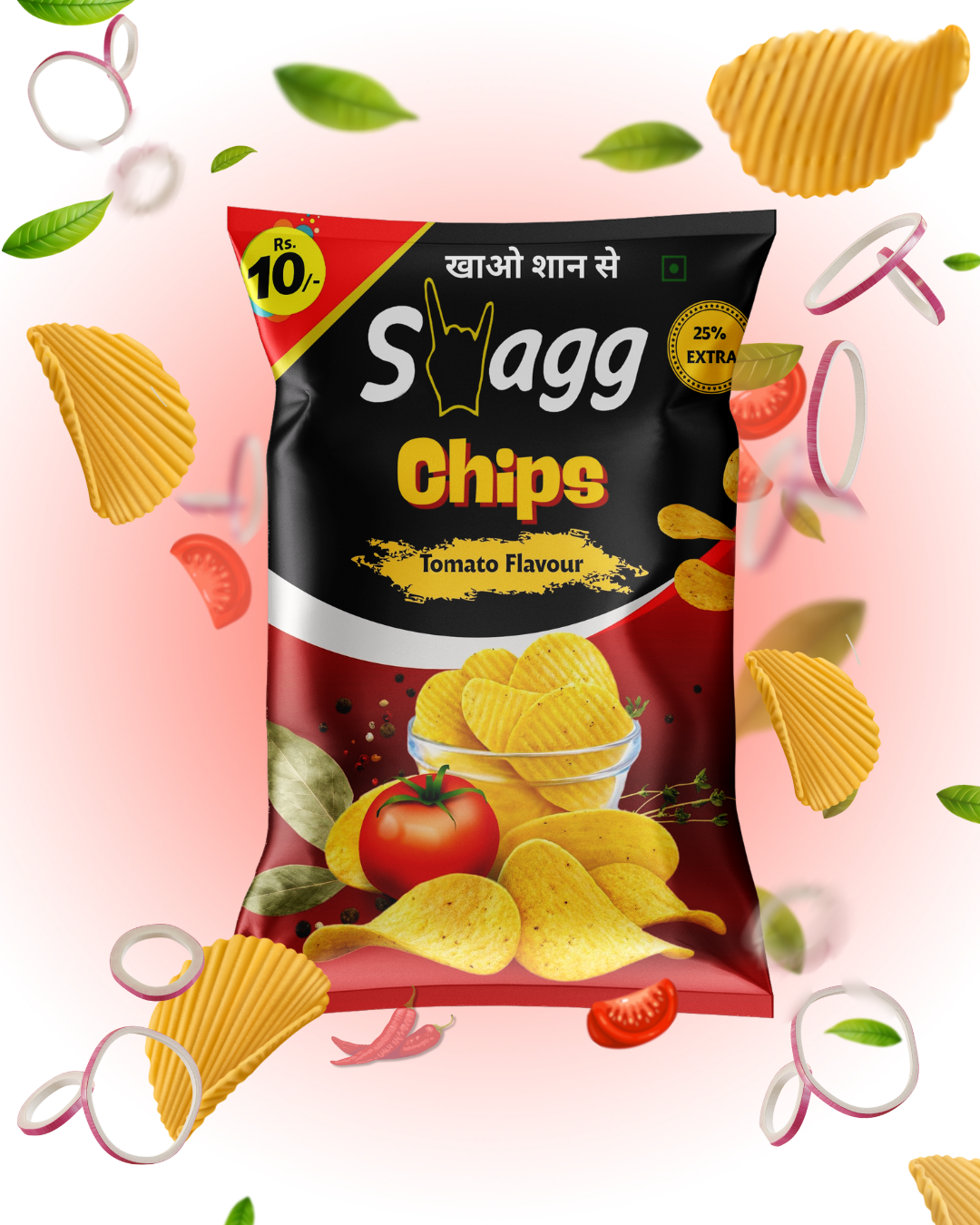 Swagg Tomato Flavour Chips – ₹ 10 Packet (Pack of 50)